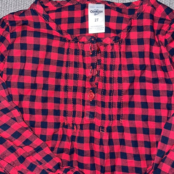 Osh Kosh red and navy top 2T - Picture 2 of 4